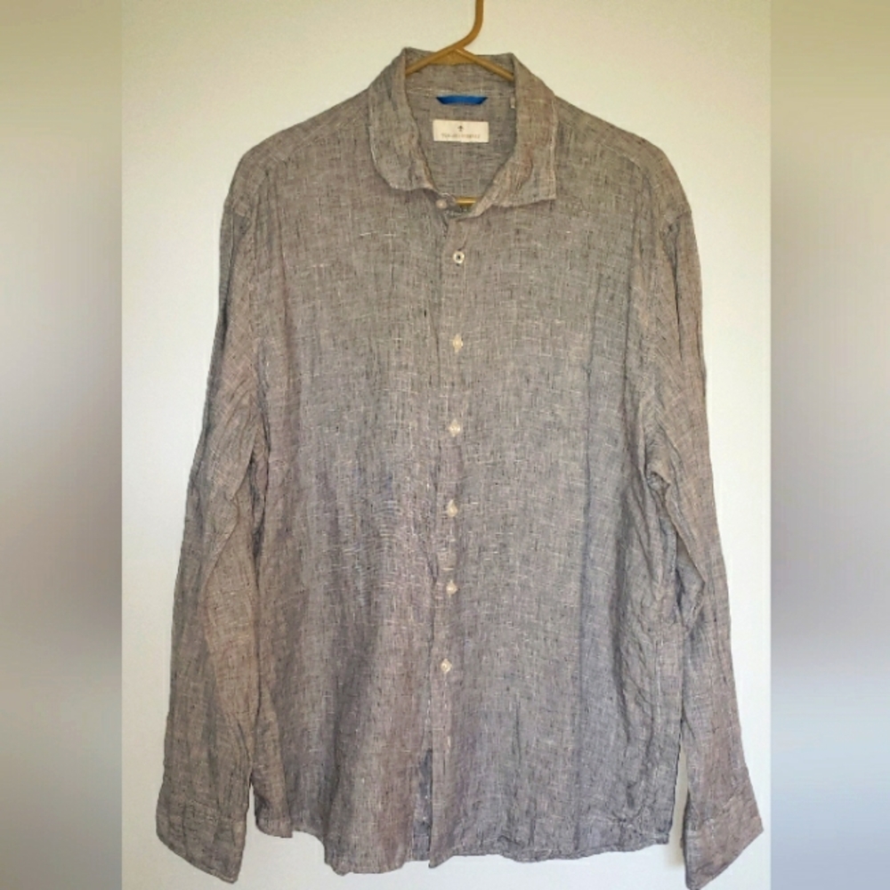Toscano Firenze | Mens Linen Blend Gray Shirt